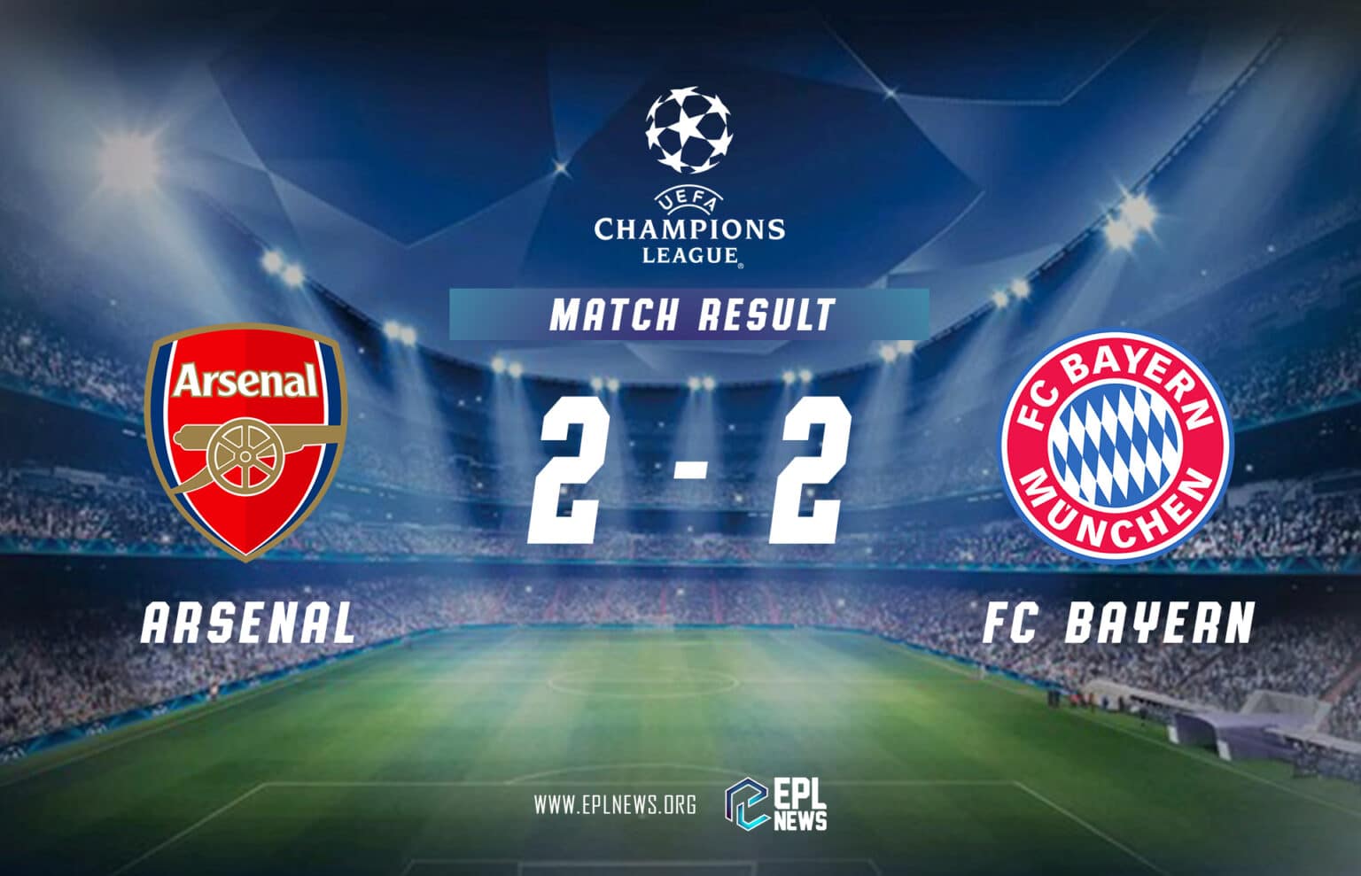 Zpráva Arsenal vs Bayern Mnichov