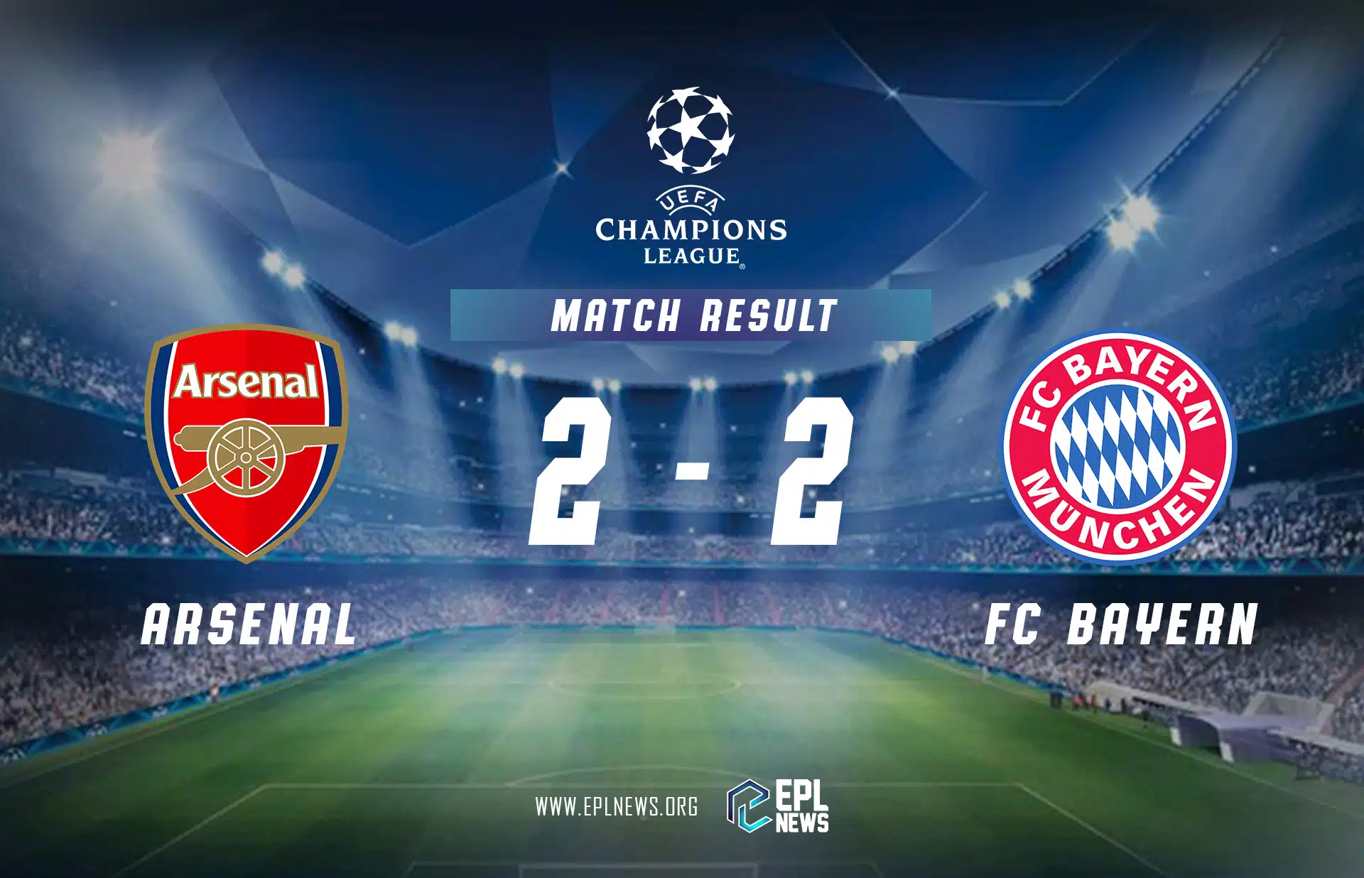 Zpráva Arsenal vs Bayern Mnichov