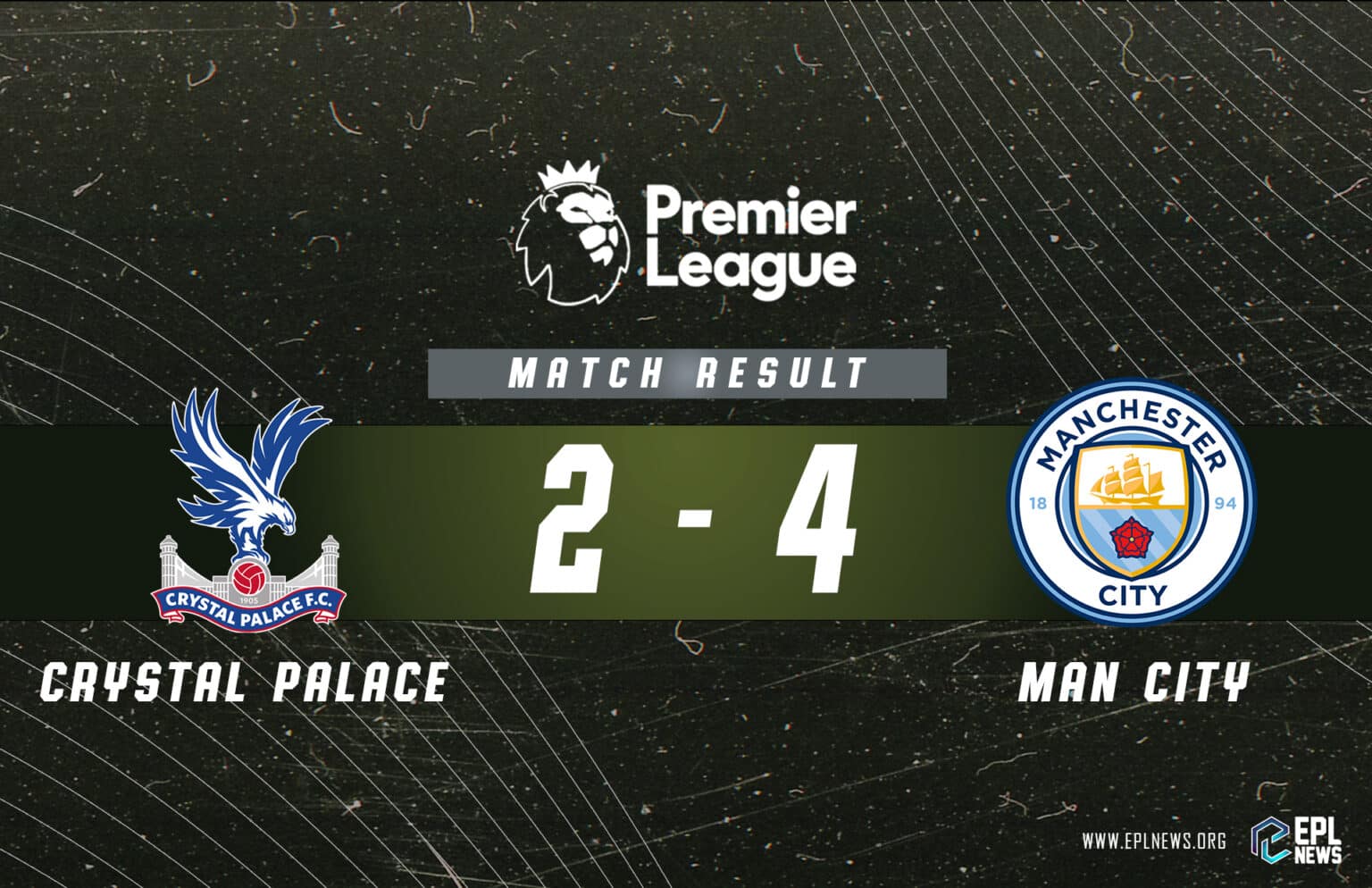 Zpráva Crystal Palace vs Manchester City
