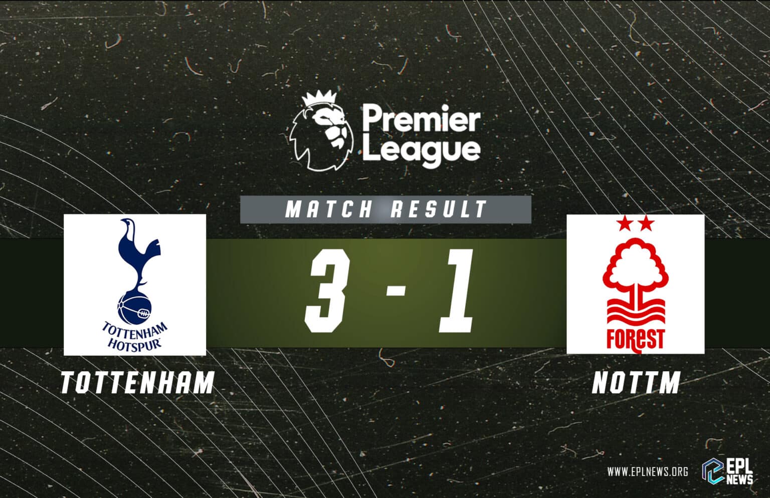 Zpráva Tottenham vs Nottingham Forest