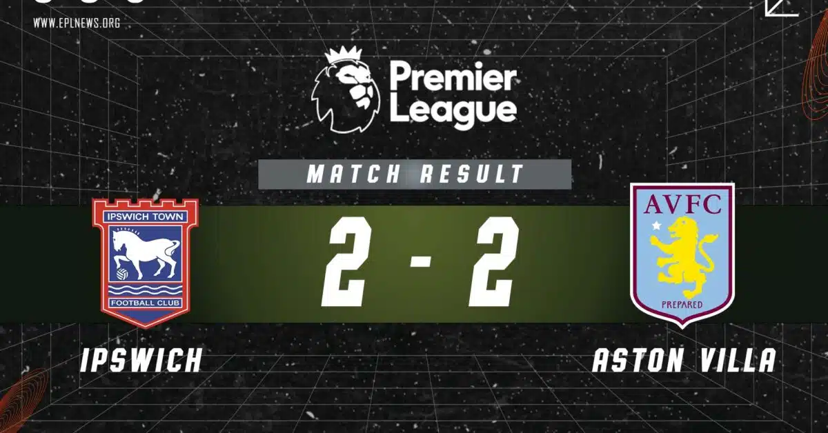 Zpráva Ipswich vs Aston Villa 2-2
