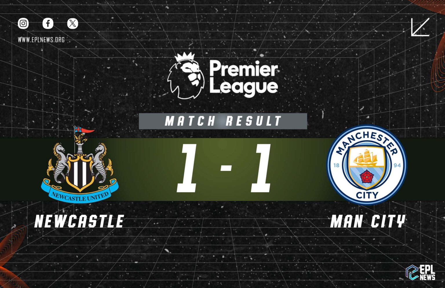 Zpráva Newcastle vs Manchester City