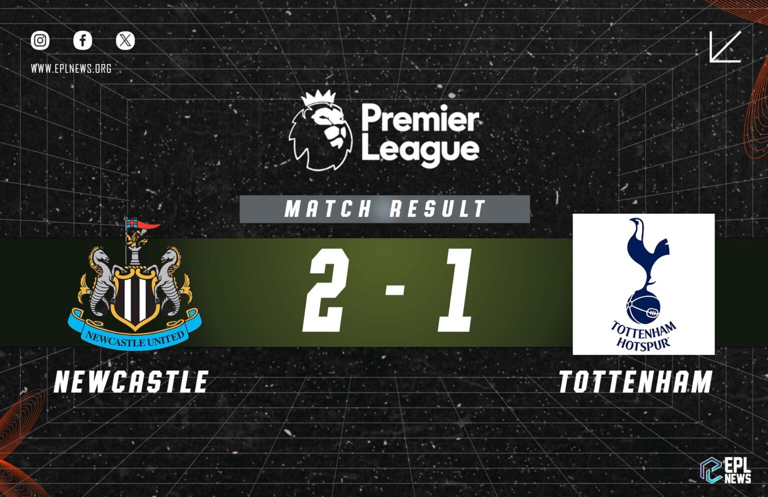 Zpráva Newcastle vs Tottenham 2-1