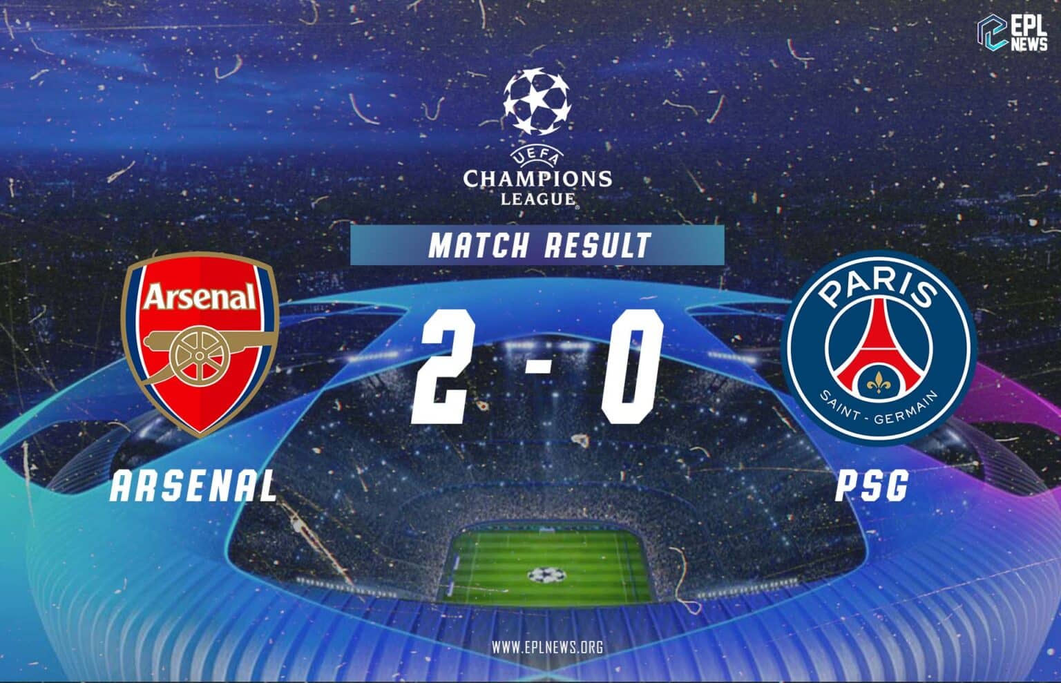 Zpráva Arsenal vs PSG 2-0